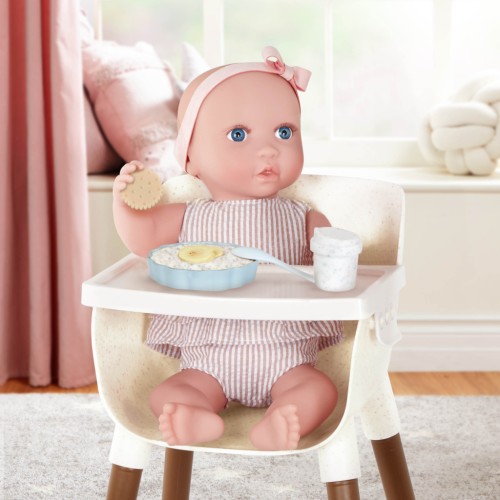 Židlička jídelní pro panenky s doplňky LullaBaby
