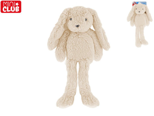Zajíček plyšový, bílý, dlouhé nohy 30 cm Mini Club