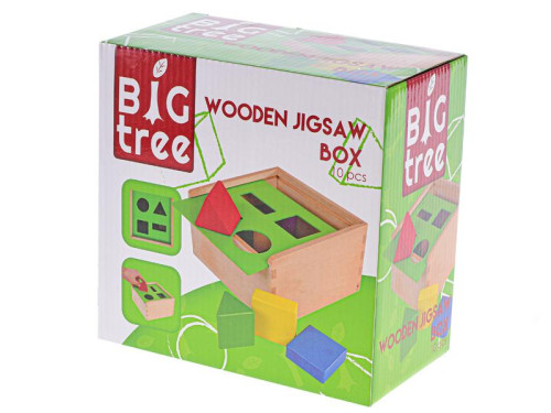 Big Tree vkládačka dřevěná 18x18x10 cm různé tvary 12 m+