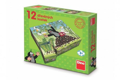 Kostky kubus Krtek a přátelé dřevo 12 ks