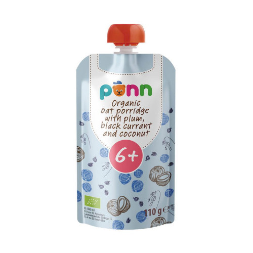 Salvest Ponn BIO Ovesná kaše se švestkou, černým rybízem a kokosem (110 g)