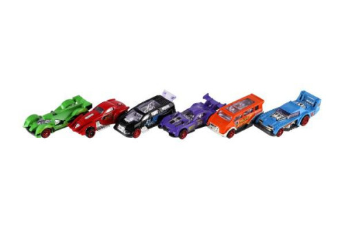 Auto závodní 6 ks kov/plast 8 cm na volný chod