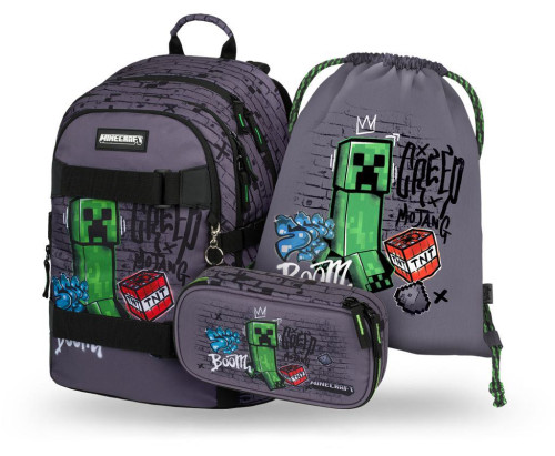 Set 3 Skate Minecraft TNT: Batoh, Etue, Sáček Baagl