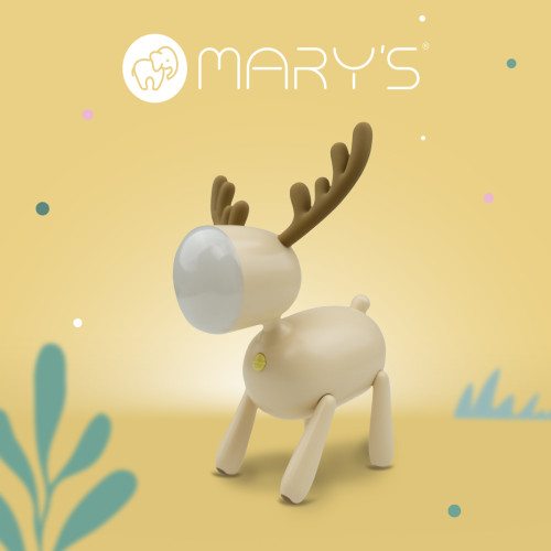 LED nastavitelná noční lampička - jelen, béžová Mary's