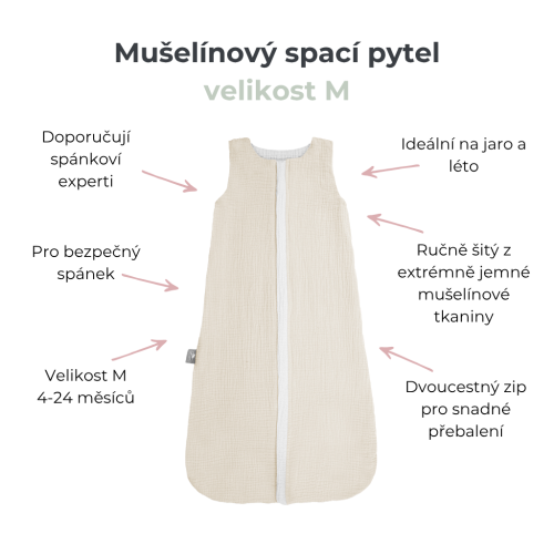 Letní a jarní lehký mušelínový spací pytel Sleepee Nature