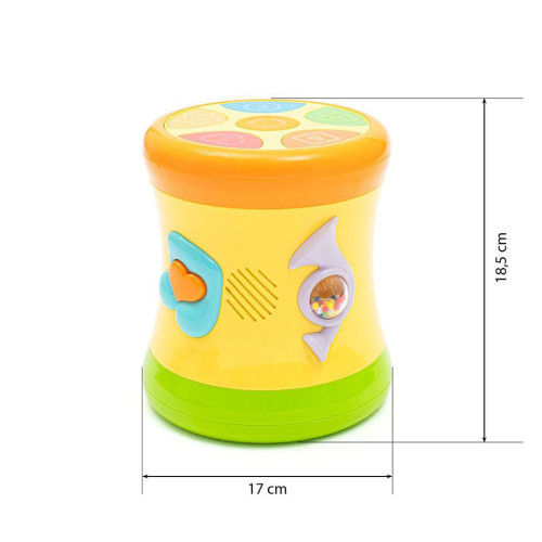 Oboustranný dynamický bubínek žlutý Baby Mix