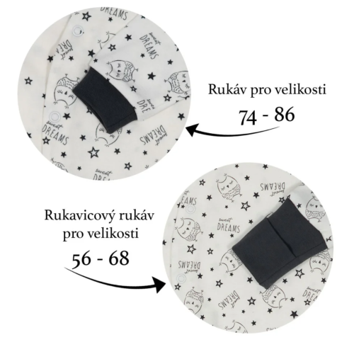 Kojenecký overal na spaní Sleeping owl smetanová Esito