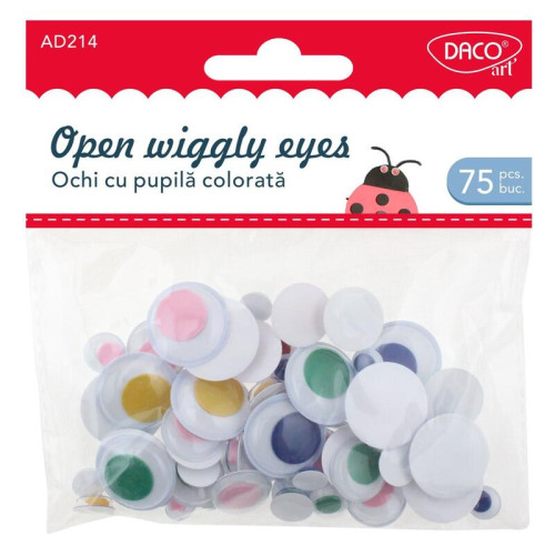 Oči barevné vypouklé 75 ks
