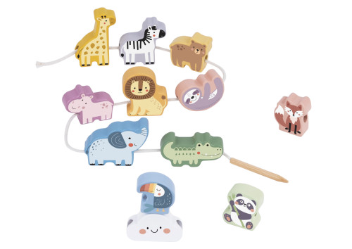 Navlékání Zvířátka Pastel 13 ks