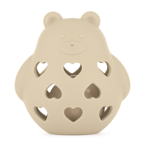 Hračka silikonová s chrastítkem PETITE&MARS Bear Basil