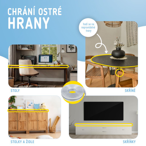 Ochranná páska na hrany transparentní 3 m Sipo