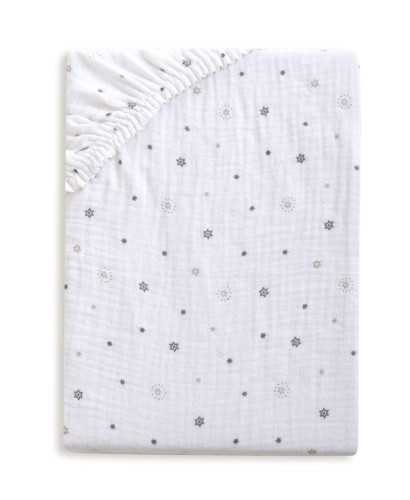 Mušelínové prostěradlo Design s gumou 60 x 120 cm BabyMatex