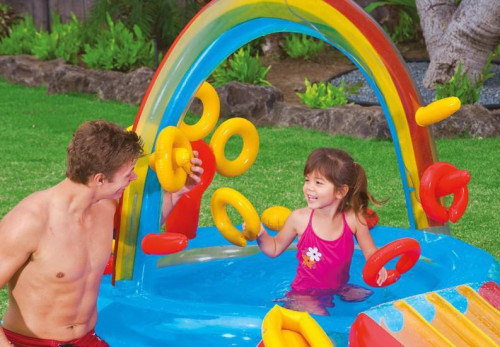 Dětské Hrací centrum Duha Rainbow Ring Play Center 297x193x135 cm Intex 57453