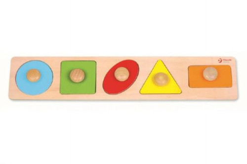 Dřevěná vkládačka 5ks geometrické tvary pro nejmenší