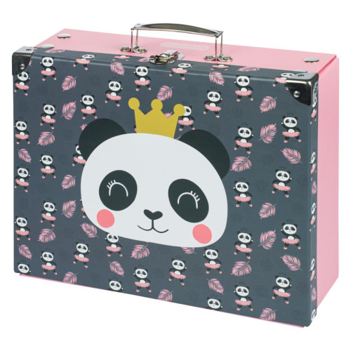 Skládací školní kufřík Panda s kováním Baagl