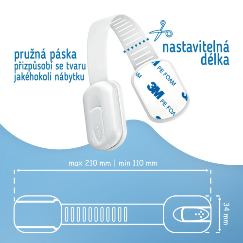 Bezpečnostní zámky víceúčelové pro skříňky a zásuvky nastavitelné sada 6 ks Sipo