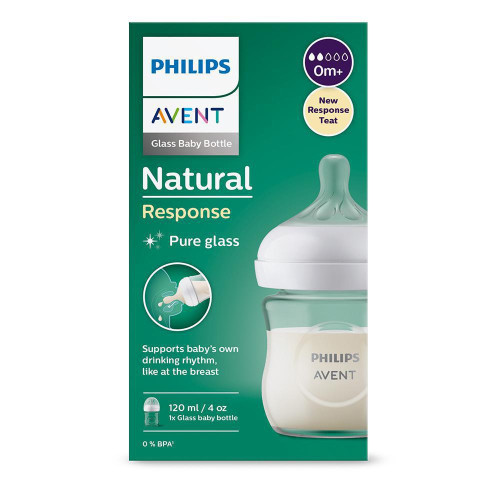Láhev Natural Philips Avent Response skleněná 120 ml, 0 m+