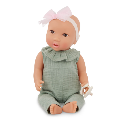 Panenka 35 cm v overalu s čelenkou LullaBaby