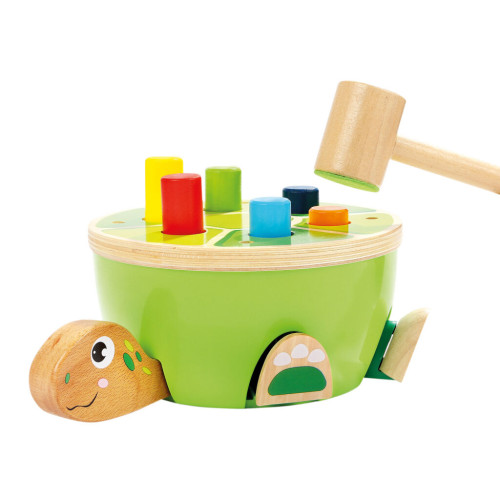 Zatloukačka želva dřevěná 25 cm