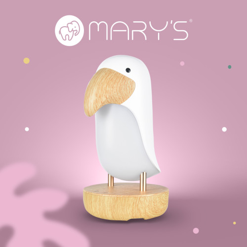 LED noční lampička a Bluetooth reproduktor 2v1 - tukan, bílá Mary's