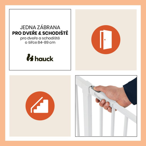 Zábrana Open N Stop 2 Set 75-80 cm+ nástavec 9 cm White Hauck