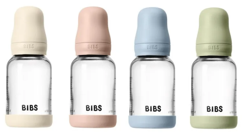 Antikoliková skleněná láhev se silikonovým dudlíkem 120 ml BIBS