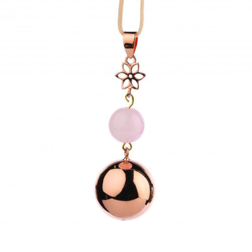 Těhotenská rolnička Fantasy Rose gold pearl flower