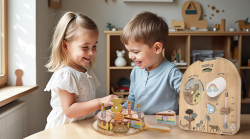 Dřevěná Montessori deska Počasí