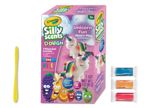 Crayola hmota tvarovací 28 g vonící 3 barvy 3 ks + sada tvarovátek jednorožec