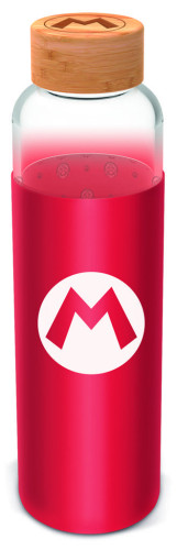 Skleněná láhev s návlekem 585 ml, Super Mario