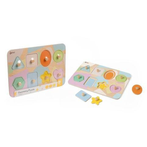 Puzzle/Vkládačka deskové geometrické dřevěné tvary 24 m+