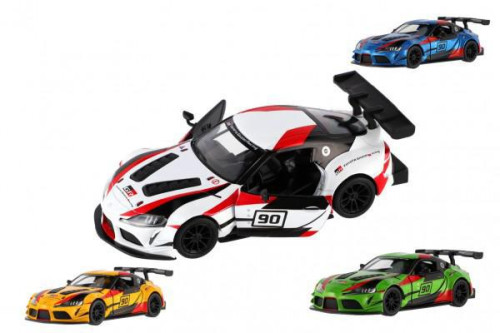 Auto Kinsmart Toyota GR Supra Racing kov 13 cm na zpětné natažení