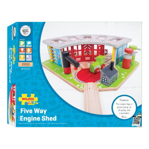 Exkluzivní depo pro 5 vláčků Bigjigs Rail