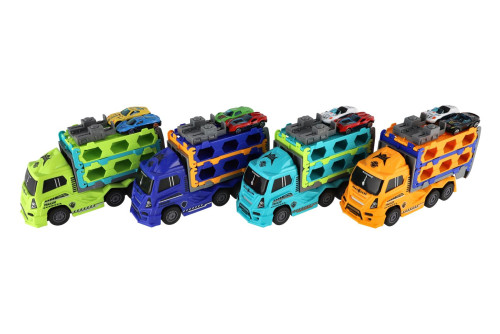 Auto kamion přepravník + auto 2 ks 22 cm na setrvačník