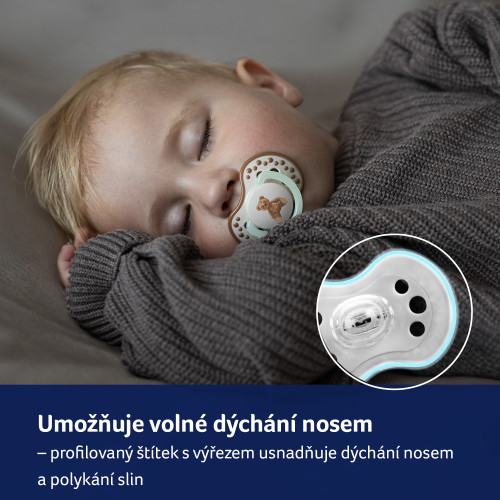 Dudlík svítící silikonový dynamický 2 ks Teddy Love 0 - 6 m Lovi