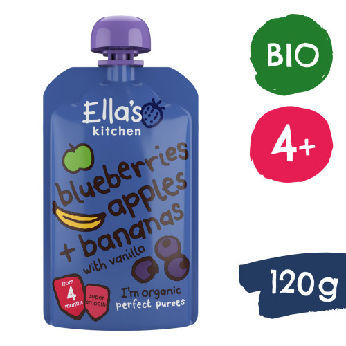 BIO Jablko, borůvka a banán 120 g Ella's Kitchen