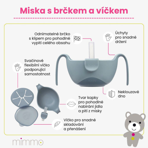 Miska s brčkem a víčkem 3v1 B.box