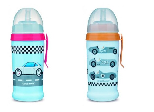 Sportovní láhev se slámkou 350 ml Auta Canpol