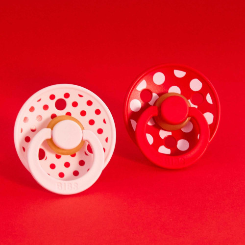 Anatomický dudlík z prírodního kaučuku Colour Polka 2 ks 6 - 18 měsíců Bibs