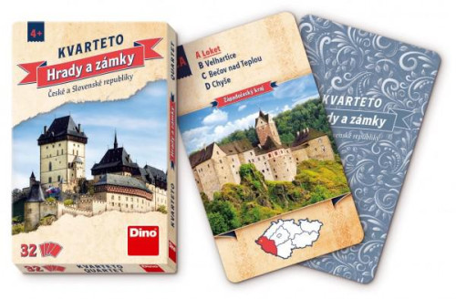 Kvarteto Hrady a zámky společenská hra karty 32 ks