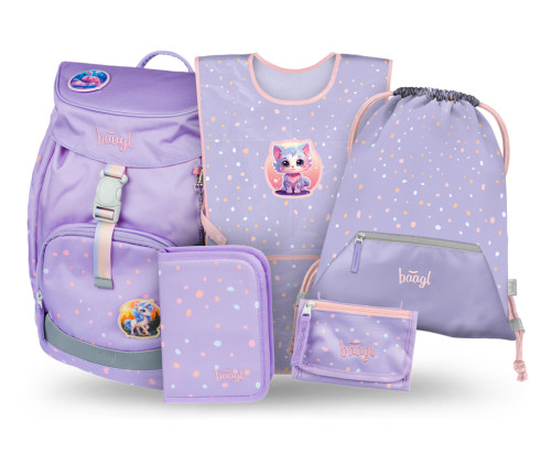 Set 5 Airy Mazlíčci: batoh, penál, sáček, zástěra, peněženka Baagl