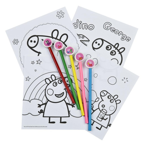 Sada omalovánek s pastelkami Prasátko Peppa