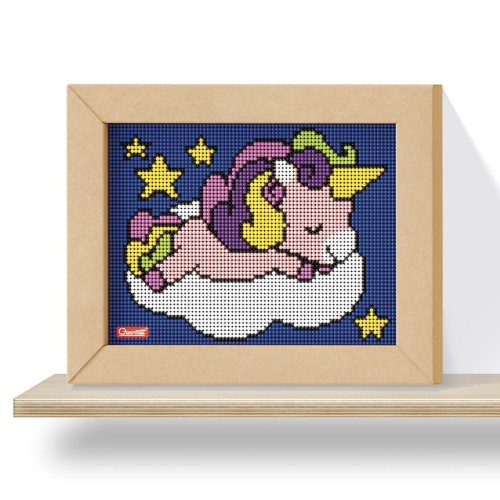 Quercetti Pixel Art 4 Kawaii Unicorn – mozaika z kolíčků