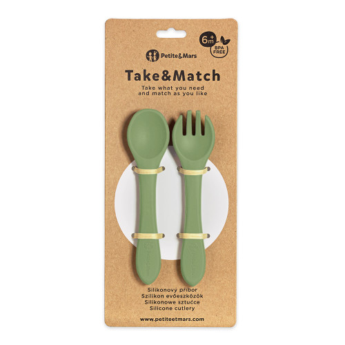 Příbor silikonový Take & Match 6 m+ Petite & Mars