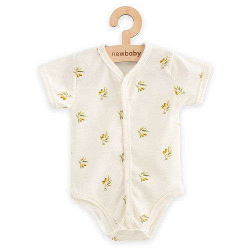 Kojenecké celorozepínací body s krátkým rukávem z organické bavlny Olivy New Baby