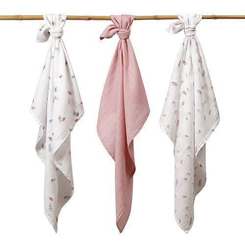 Mušelínové plenky Super Soft růžové 3 ks 70x70 cm BabyOno