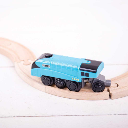 Elektrická lokomotiva Mallard modrá Bigjigs Rail