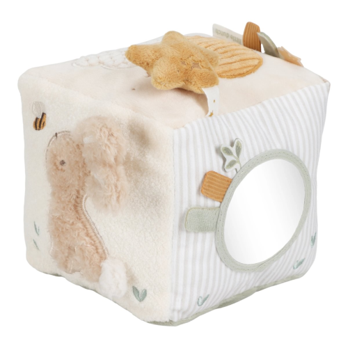 Kostka textilní s aktivitami Newborn Naturals Little Dutch