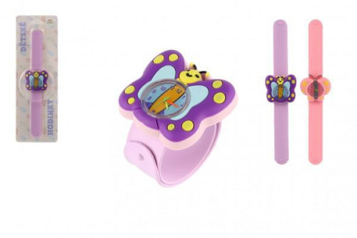 Hodinky dětské samonavíjecí motýl silikon 22 cm