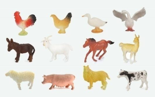 Zvířátka figurky farma 12 ks set 10 cm
